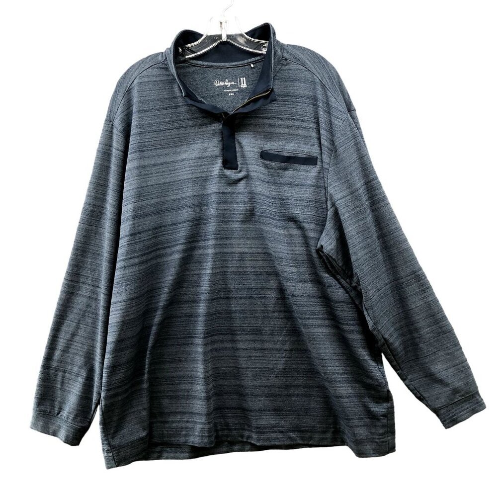 Walter Hagen 1/4 Zip Pullover Mens XXL Blue Heather Golf Performance Sweatshirt